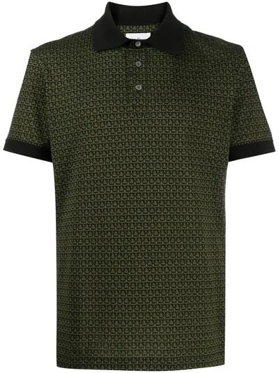 Ferragamo Gancini Short-sleeve Polo Shirt In Green