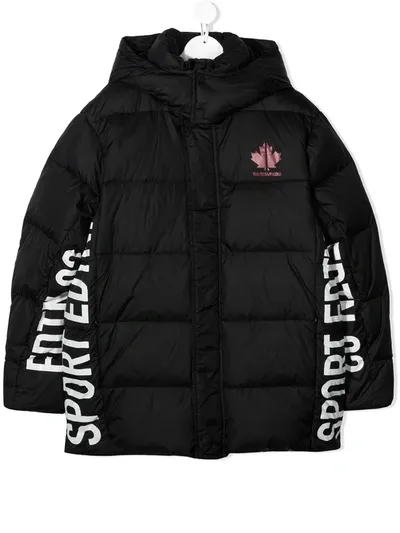 Dsquared2 Teen Sport Edtn 02 Padded Jacket In Black