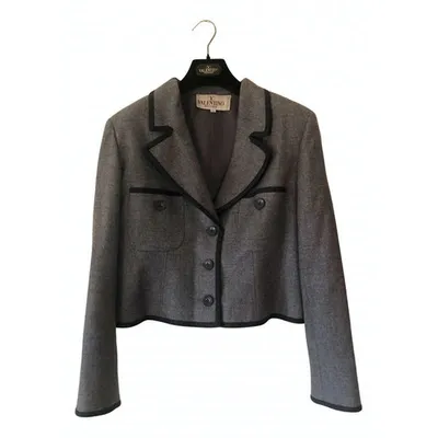 Pre-owned Valentino Wool Jacket In Grey