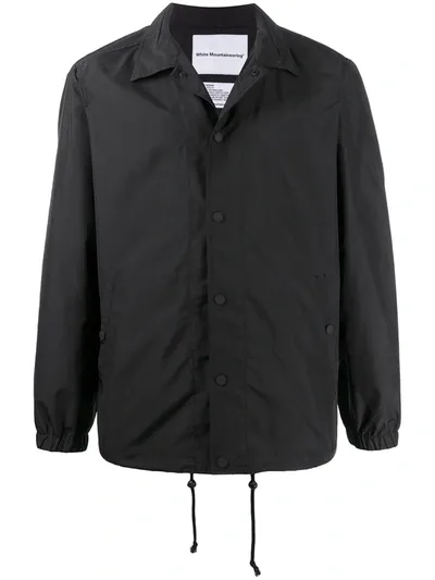 White Mountaineering Letter Print Coach Jacket In Black