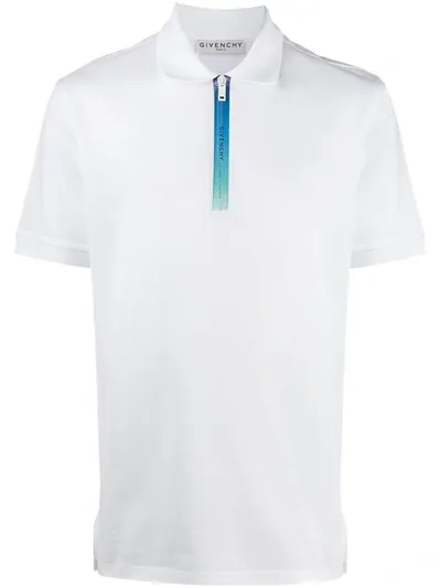 Givenchy Men's Degrade Zip Slim-fit Polo In White