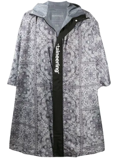 White Mountaineering Bandana Print Raincoat In Grey