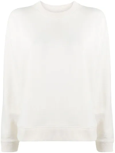 Vince Rib-trimmed Cotton Sweatshirt In Neutrals