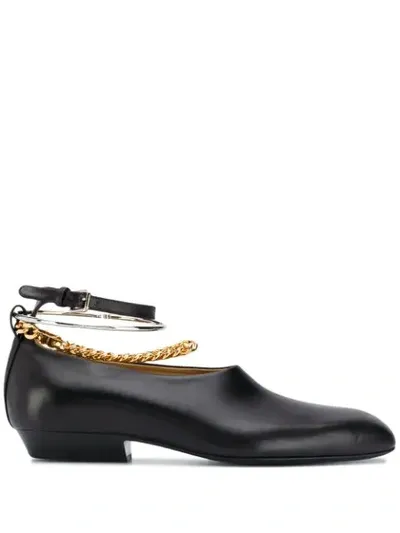 Jil Sander Anklet-embellished Leather Pumps In Black