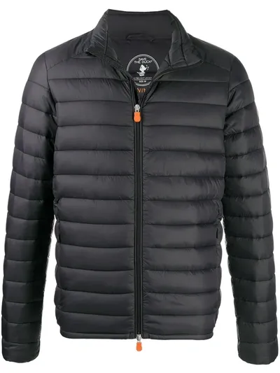 Save The Duck Two-way Zip Puffer Jacket In Black