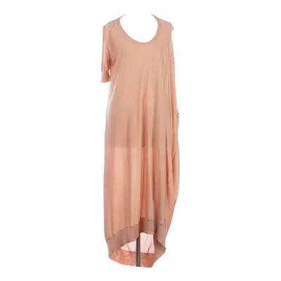 Pre-owned Alexander Mcqueen Wool Maxi Dress In Pink