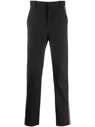 Neil Barrett Side Stripe Chino Trousers In Black