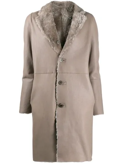 Giorgio Brato Reversible Single Breasted Coat In Grey