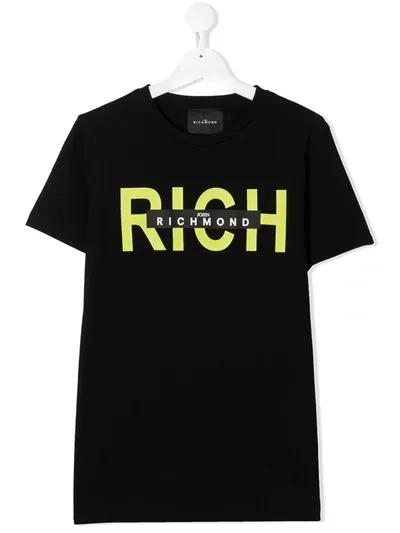 John Richmond Junior Teen Graphic-print Crew Neck T-shirt In Black