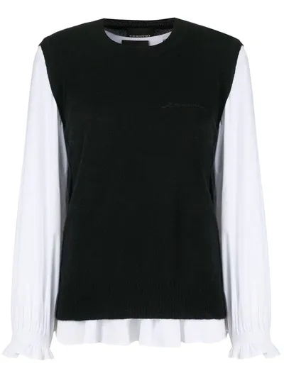 Ermanno Ermanno Knit-vest Blouse In Black