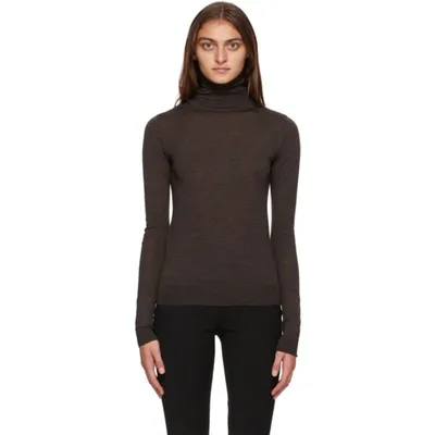 Totême Brown Zoza Turtleneck Wool Sweater