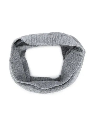 Paolo Pecora Kids' Logo Patch Snood Scarf In Grey