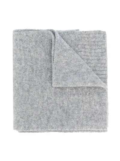 Ralph Lauren Babies' Embroidered Logo Scarf In Grey