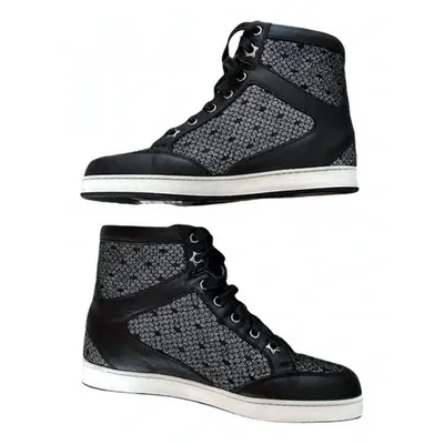 Pre-owned Jimmy Choo Glitter Trainers In Black