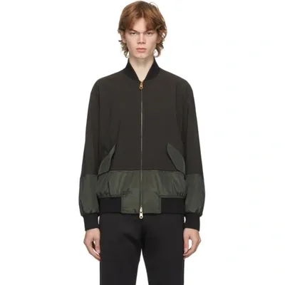 Paul Smith Grey & Green Wool Bomber Jacket In 74 Smoke