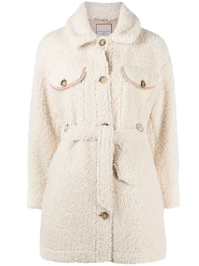 Urbancode Faux Shearling Coat In Neutrals