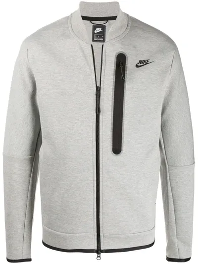 Nike Logo Zipped Sweatshirt In Grey