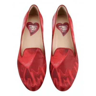 Pre-owned Valentino Garavani Cloth Flats In Red