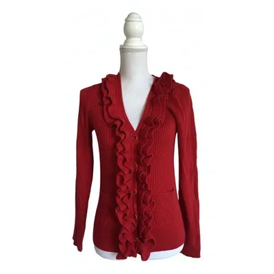 Pre-owned P.a.r.o.s.h Wool Cardigan In Red