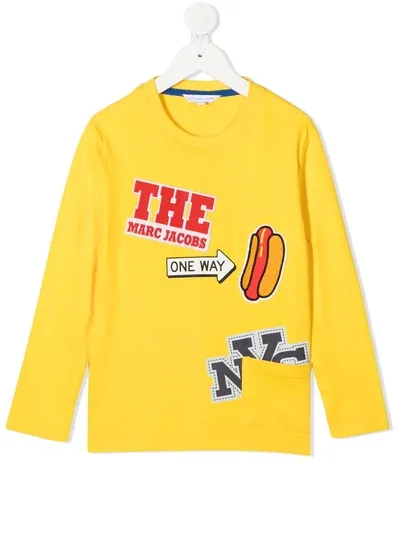 The Marc Jacobs Kids' Graphic Print Long-sleeve Top In Yellow