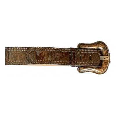 Pre-owned Fendi Patent Leather Belt In Brown