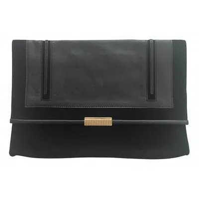 Pre-owned Maje Clutch Bag In Black