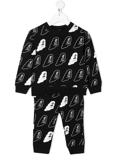 Stella Mccartney Babies' Jogginganzug Mit "halloween Ghosts"-print In Black