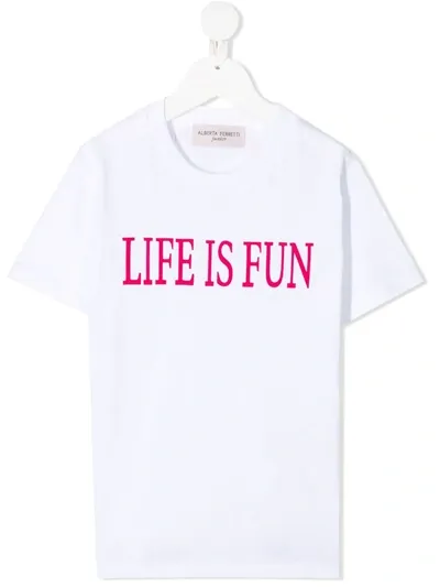 Alberta Ferretti Kids' Slogan Print T-shirt In White