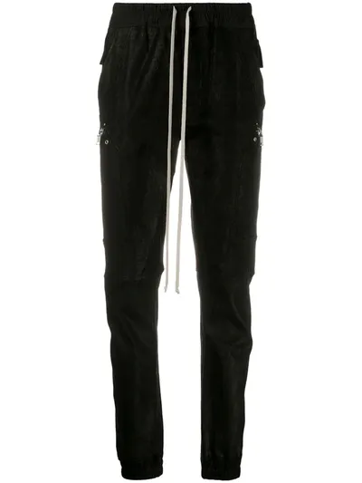 Rick Owens Drawstring Cargo Trousers In Black