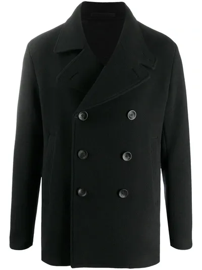 Giorgio Armani Double-breasted Peacoat In Black