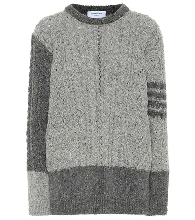 Thom Browne Wool And Mohair Sweater In Grey