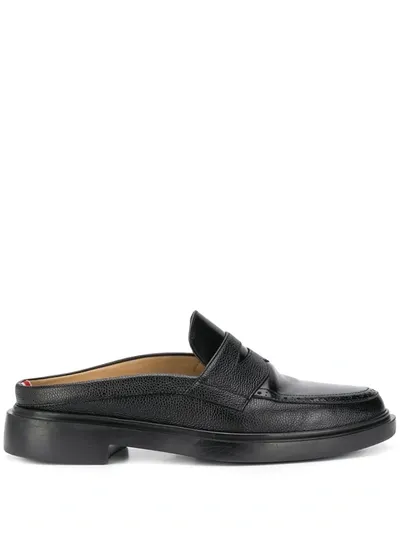 Thom Browne Black Lightweight Sole Slip-on Penny Loafers