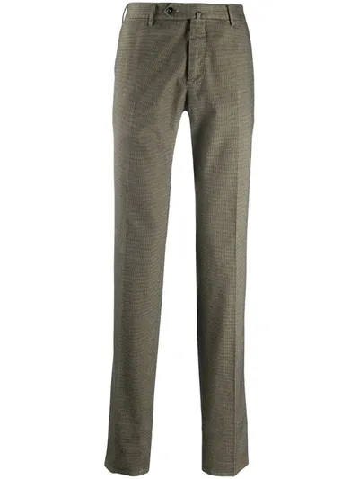 Pt01 Houndstooth-print Straight-leg Chinos In Neutrals