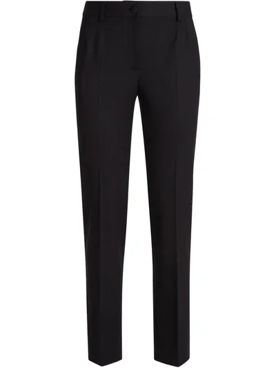 Dolce & Gabbana Stretch-wool Tailored Trousers In Black