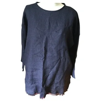 Pre-owned Max Mara Linen Tunic In Navy