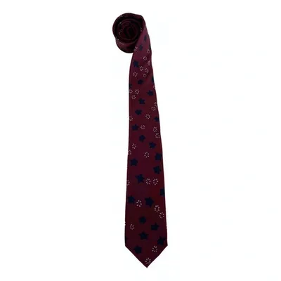 Pre-owned Valentino Garavani Silk Tie In Burgundy