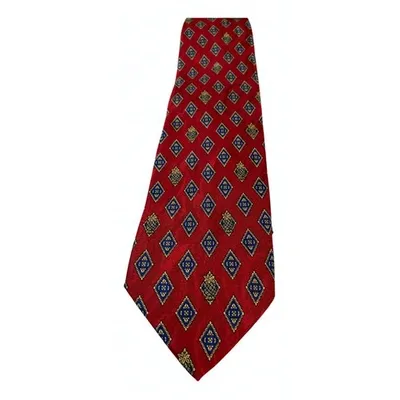 Pre-owned Pierre Cardin Silk Tie In Burgundy