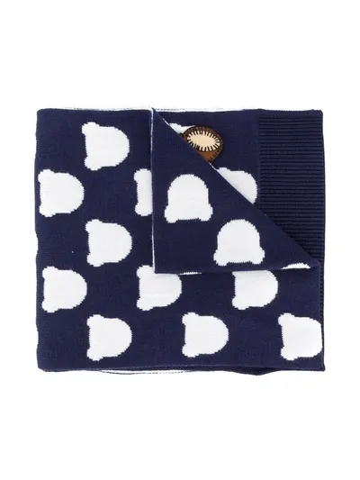 Moschino Teen Cloud Teddy Scarf In Blue