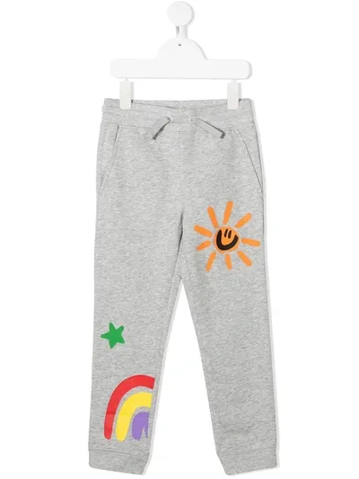 Stella Mccartney Kids' Multi-print Track Pants In Grey