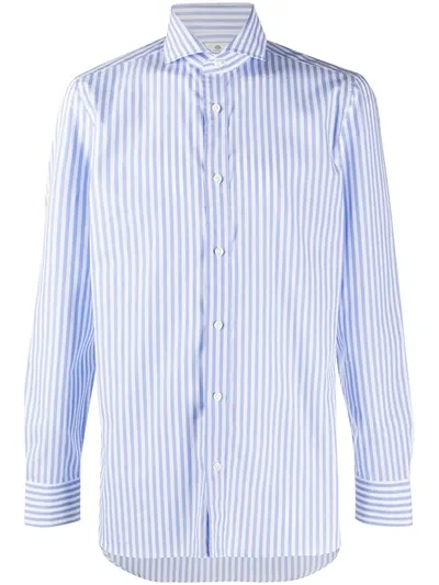 Borrelli Striped Cotton Shirt In Blue