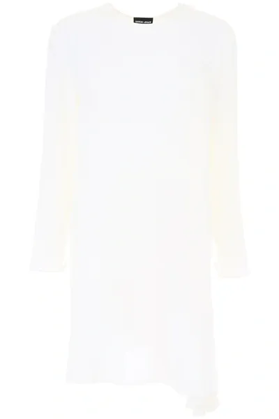 Giorgio Armani Silk Tunic Shirt In White