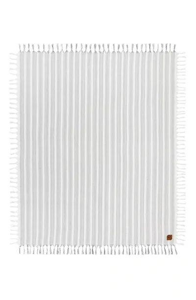 Slowtide Dylan Stripe Oversize Beach Blanket In White