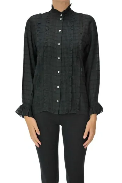 Soeur Ruched Shirt In Black