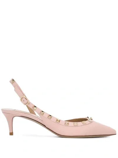 Valentino Garavani Rockstud Leather Pumps In Pink