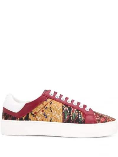 Etro Paisley-print Lace-up Sneakers In Red