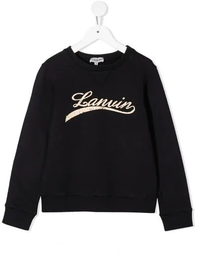 Lanvin Enfant Kids' Logo Print Sweatshirt In Blue