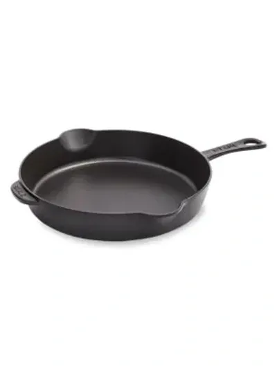 Staub 11-inch Enameled Cast Iron Fry Pan In Matte Black