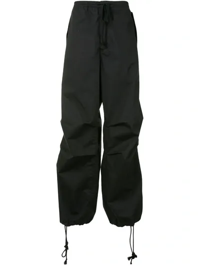 Oamc Drawstring Relaxed Trousers In Black