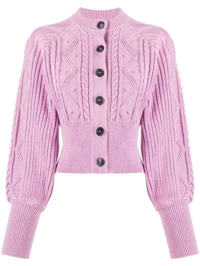 Temperley London Shelley Knit Cardigan In Pink