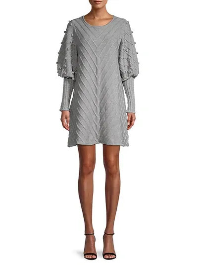 Avantlook Textured Knit Dress In Grey